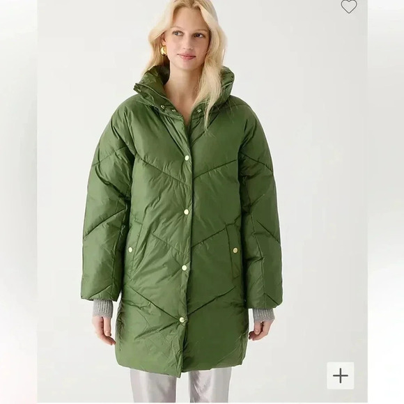 New J Crew signature puffer jacket water repellent recycled primaloft collection - Picture 1 of 7